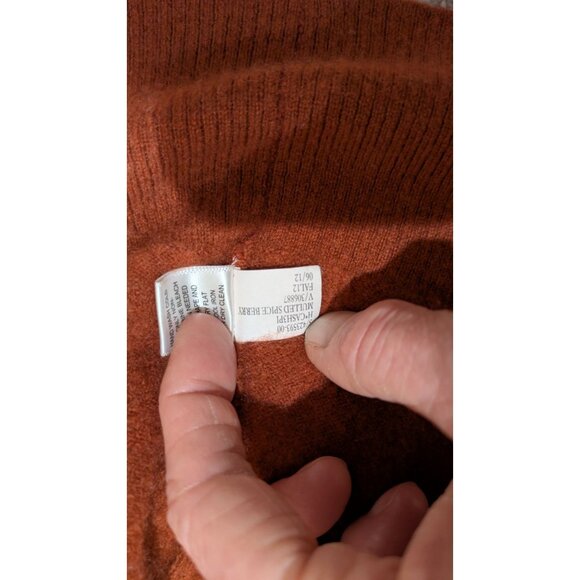 Banana Republic Women 100% Cashmere Shawl Collar Cardigan Medium Showgirl Orange - Picture 8 of 11